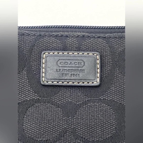 Coach Women’s Black Canvas Signature C Wristlet Coin Purse - Picture 4 of 5